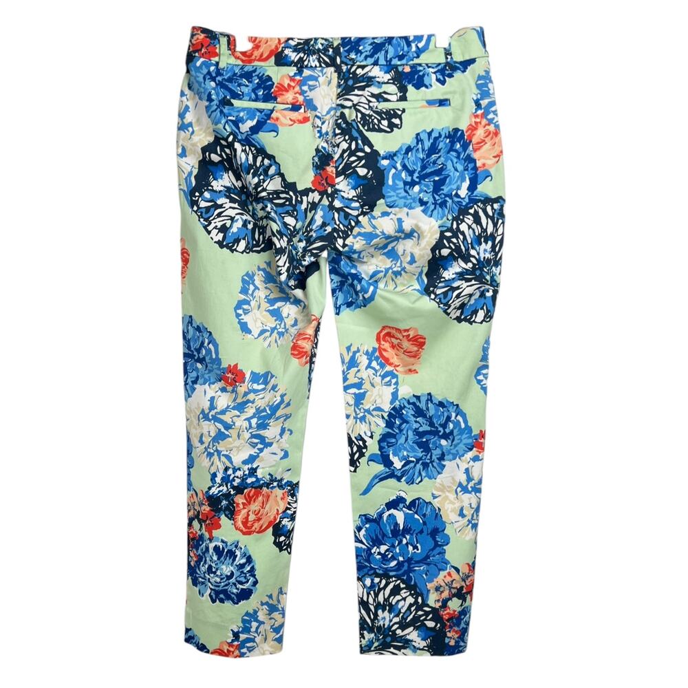 J.Crew Women's Size 4 Stretch Ankle Chino Mid-Rise Floral Cotton Blend Pant
